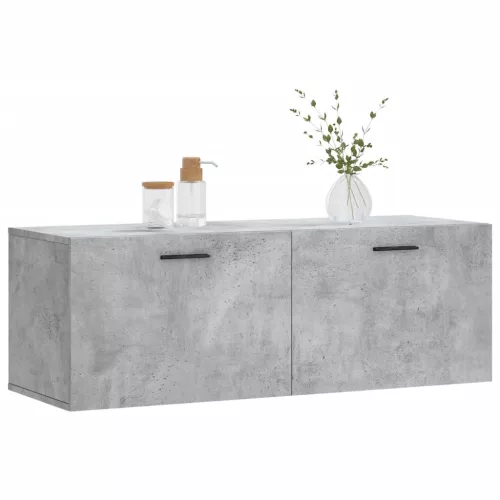 Betonszürke szerelt fa faliszekrény 100 x 36,5 x 35 cm