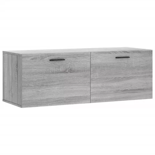 Szürke sonoma színű szerelt fa faliszekrény 100 x 36,5 x 35 cm
