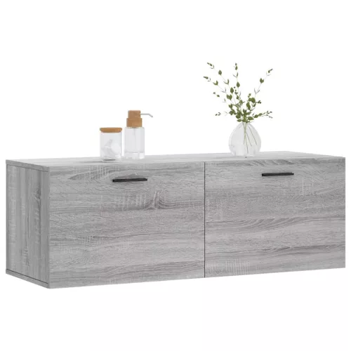 Szürke sonoma színű szerelt fa faliszekrény 100 x 36,5 x 35 cm