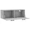 Betonszürke szerelt fa faliszekrény 100 x 36,5 x 35 cm