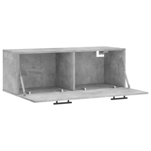 Betonszürke szerelt fa faliszekrény 100 x 36,5 x 35 cm