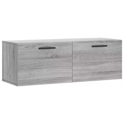 Szürke sonoma színű szerelt fa faliszekrény 100 x 36,5 x 35 cm