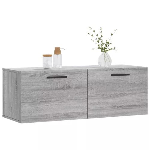 Szürke sonoma színű szerelt fa faliszekrény 100 x 36,5 x 35 cm