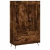 Füstös tölgy színű szerelt fa magasszekrény 69,5 x 31 x 115 cm