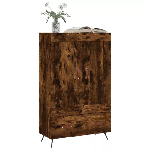 Füstös tölgy színű szerelt fa magasszekrény 69,5 x 31 x 115 cm