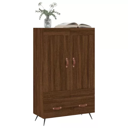 Barna tölgyszínű szerelt fa magasszekrény 69,5 x 31 x 115 cm
