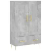 Betonszürke szerelt fa magasszekrény 69,5 x 31 x 115 cm