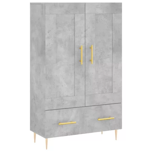Betonszürke szerelt fa magasszekrény 69,5 x 31 x 115 cm
