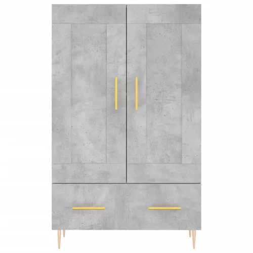 Betonszürke szerelt fa magasszekrény 69,5 x 31 x 115 cm
