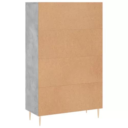 Betonszürke szerelt fa magasszekrény 69,5 x 31 x 115 cm