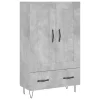 Betonszürke szerelt fa magasszekrény 69,5 x 31 x 115 cm