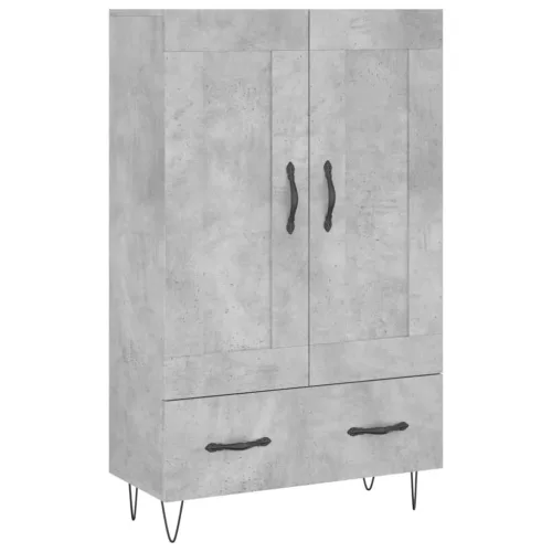 Betonszürke szerelt fa magasszekrény 69,5 x 31 x 115 cm