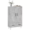 Betonszürke szerelt fa magasszekrény 69,5 x 31 x 115 cm