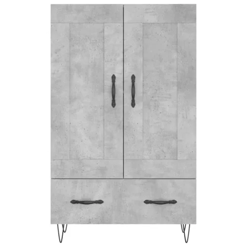 Betonszürke szerelt fa magasszekrény 69,5 x 31 x 115 cm