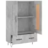 Betonszürke szerelt fa magasszekrény 69,5 x 31 x 115 cm