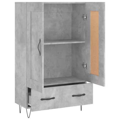 Betonszürke szerelt fa magasszekrény 69,5 x 31 x 115 cm