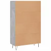 Betonszürke szerelt fa magasszekrény 69,5 x 31 x 115 cm