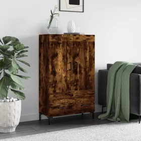   Füstös tölgy színű szerelt fa magasszekrény 69,5 x 31 x 115 cm