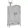 Betonszürke szerelt fa magasszekrény 69,5 x 31 x 115 cm
