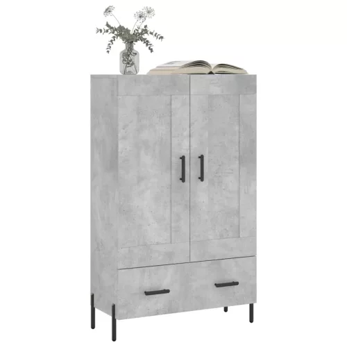 Betonszürke szerelt fa magasszekrény 69,5 x 31 x 115 cm