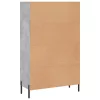 Betonszürke szerelt fa magasszekrény 69,5 x 31 x 115 cm