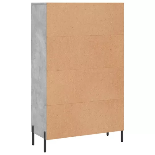 Betonszürke szerelt fa magasszekrény 69,5 x 31 x 115 cm