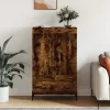 Füstös tölgy színű szerelt fa magasszekrény 69,5 x 31 x 115 cm