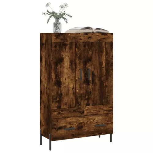 Füstös tölgy színű szerelt fa magasszekrény 69,5 x 31 x 115 cm