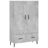 Betonszürke szerelt fa magasszekrény 69,5 x 31 x 115 cm