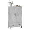 Betonszürke szerelt fa magasszekrény 69,5 x 31 x 115 cm