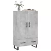 Betonszürke szerelt fa magasszekrény 69,5 x 31 x 115 cm
