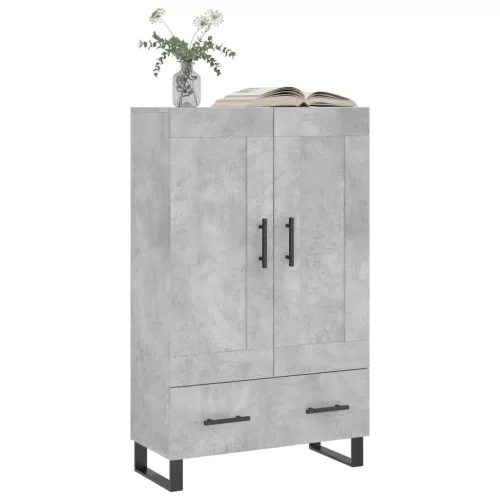 Betonszürke szerelt fa magasszekrény 69,5 x 31 x 115 cm