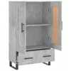 Betonszürke szerelt fa magasszekrény 69,5 x 31 x 115 cm