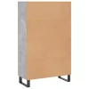 Betonszürke szerelt fa magasszekrény 69,5 x 31 x 115 cm