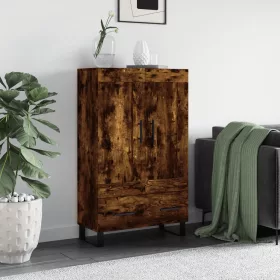   Füstös tölgy színű szerelt fa magasszekrény 69,5 x 31 x 115 cm