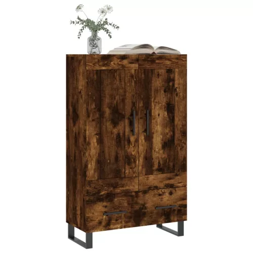 Füstös tölgy színű szerelt fa magasszekrény 69,5 x 31 x 115 cm