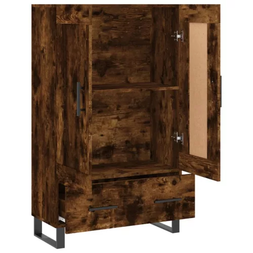 Füstös tölgy színű szerelt fa magasszekrény 69,5 x 31 x 115 cm