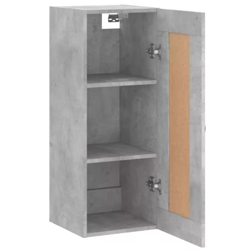 Betonszürke szerelt fa fali szekrény 34,5x34x90 cm