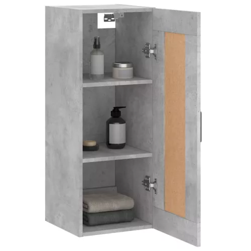 Betonszürke szerelt fa fali szekrény 34,5x34x90 cm