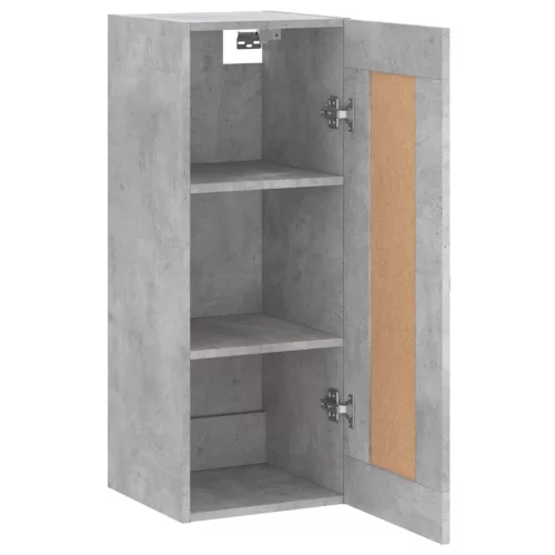 Betonszürke szerelt fa fali szekrény 34,5x34x90 cm