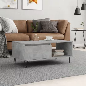 Betonszürke szerelt fa dohányzóasztal 90x50x36,5 cm