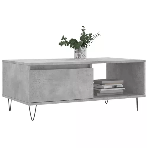 Betonszürke szerelt fa dohányzóasztal 90x50x36,5 cm