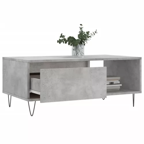 Betonszürke szerelt fa dohányzóasztal 90x50x36,5 cm