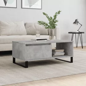 Betonszürke szerelt fa dohányzóasztal 90x50x36,5 cm