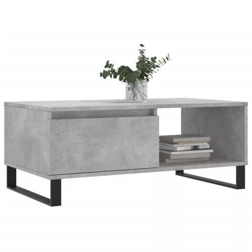 Betonszürke szerelt fa dohányzóasztal 90x50x36,5 cm