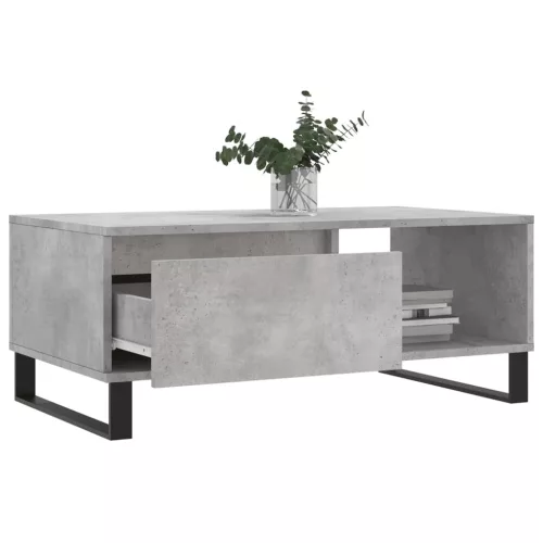 Betonszürke szerelt fa dohányzóasztal 90x50x36,5 cm