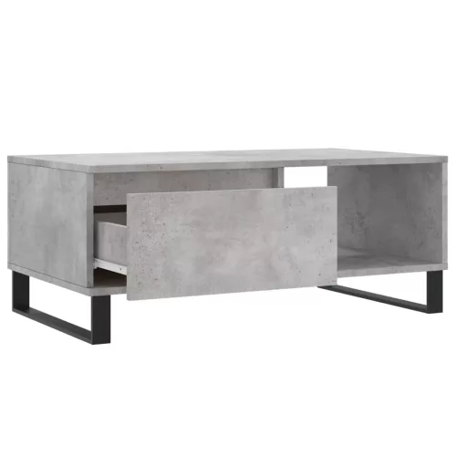 Betonszürke szerelt fa dohányzóasztal 90x50x36,5 cm