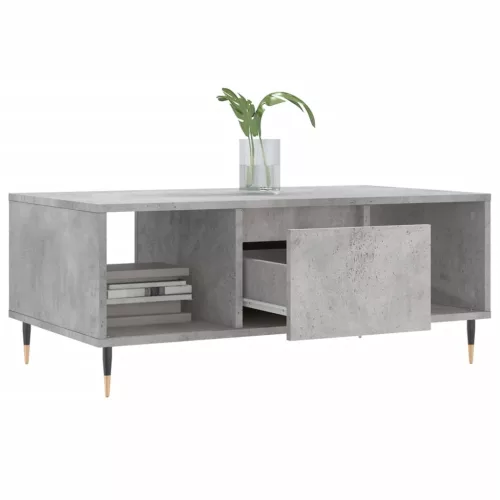 Betonszürke szerelt fa dohányzóasztal 90x50x36,5 cm