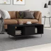 Fekete szerelt fa dohányzóasztal 90x50x36,5 cm