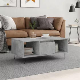 Betonszürke szerelt fa dohányzóasztal 90x50x36,5 cm
